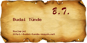 Budai Tünde névjegykártya